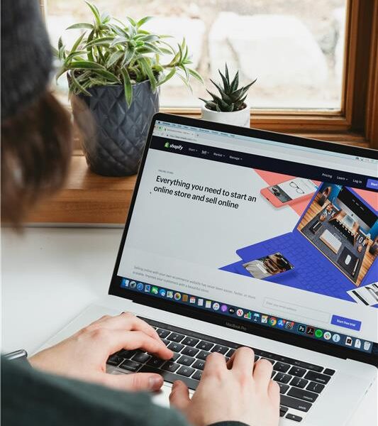 Laptop showcasing ecommerce site