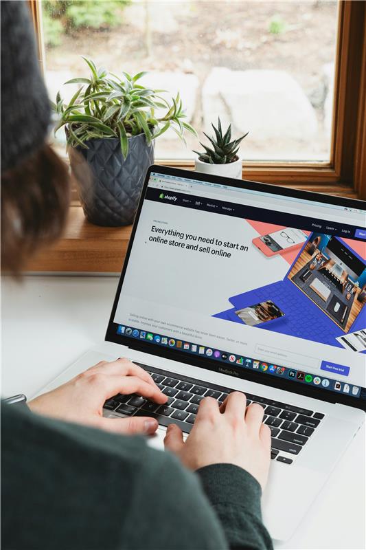 Laptop showcasing ecommerce site
