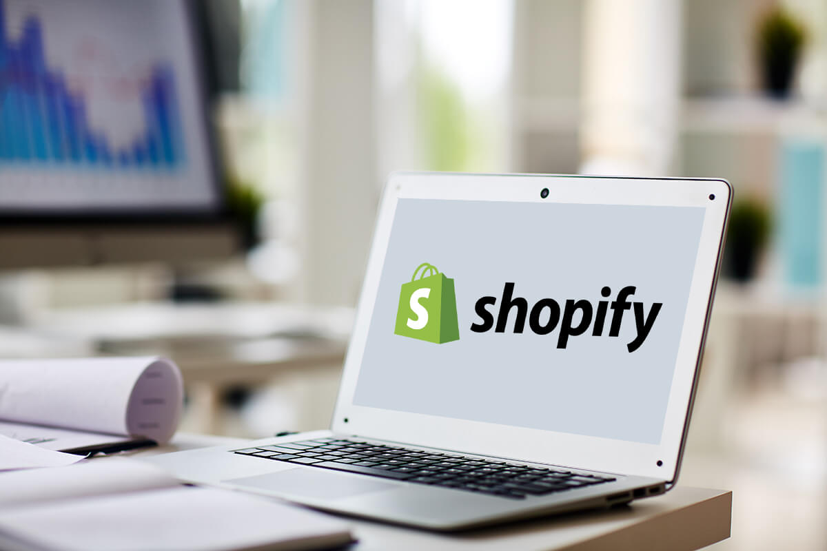 Laptop showcasing ecommerce site