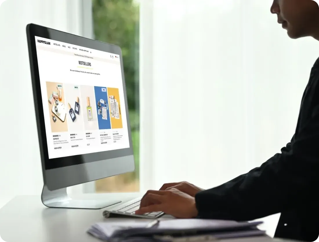 Laptop showcasing ecommerce site