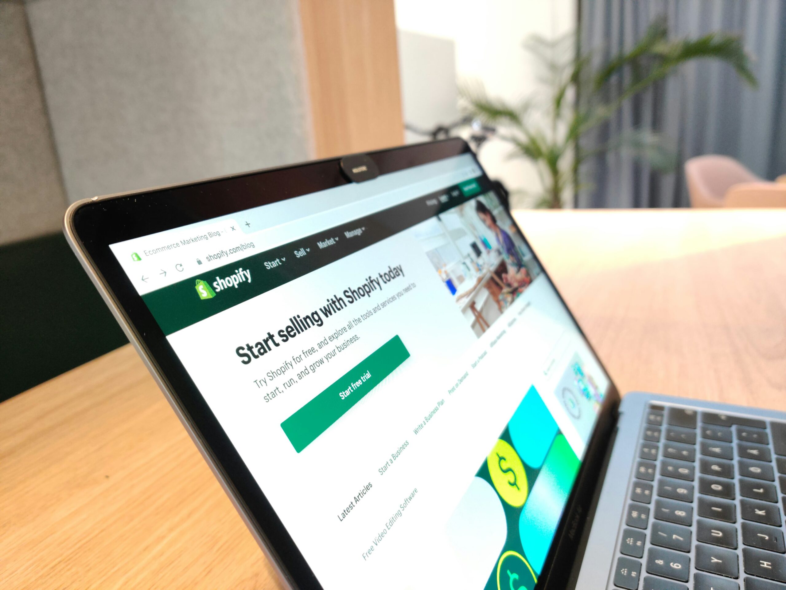 Laptop showcasing ecommerce site